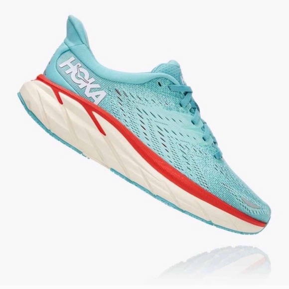 Hoka Shoes - Hoka Women's Aqua and Coral Athletic Shoes